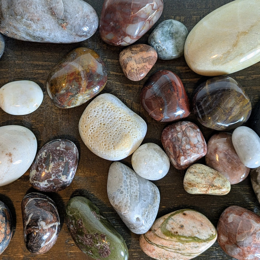 Signature Stones in Horizontal Glass Display