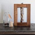 Wooden Frame Display with Tumbled Stones