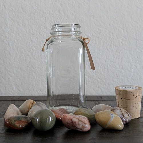 250g Large Tumble Polished Stones in Cork-Top Glass Jars