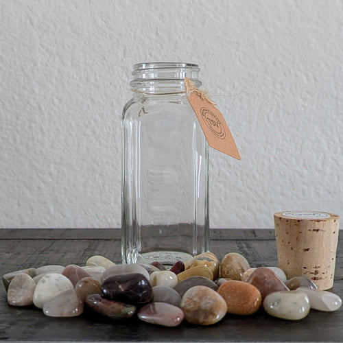 250g Small Tumble Polished Stones in Cork-Top Glass Jars