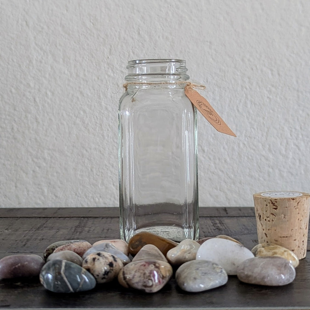 250g Medium Tumble Polished Stones in Cork-Top Glass Jars